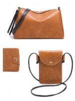 4-Piece Women's Handbag Set – Faux Leather Shoulder Bag, - Image 6