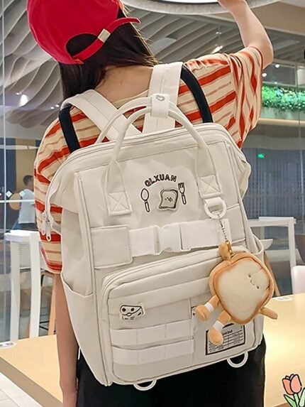 Waterproof Toast Cartoon Backpack for Girls – Kawaii School