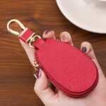 Faux Leather Zipper Key Case – Compact Key Organizer with - Image 6