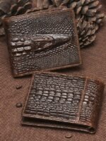 Men's Genuine Leather Wallet with Crocodile Head Design – - Image 9