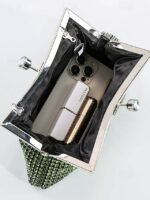 Women's Green Sage Rhinestone Clutch Purse – Vintage - Image 6