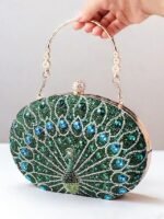 Women's Rhinestone Peacock Clutch Bag – Luxury Evening - Image 9