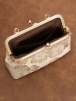 Women's Elegant Pearl Handle Clutch Bag - Floral - Image 6