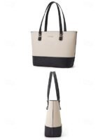 Elegant women's stylish two-tone patchwork handbag set with - Image 4