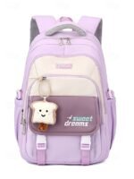 Teen Large Capacity Waterproof Backpack with Cute Toast Pendant - Image 18