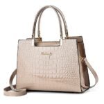 Women's Black Crocodile Pattern Leather Handbag | Elegant - Image 12