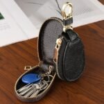Faux Leather Zipper Key Case – Compact Key Organizer with - Image 5