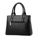 Women's Elegant White Faux Leather Handbag with Gold - Image 3