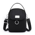 Women's Black Nylon Crossbody Bag with Silver Hardware and - Image 13