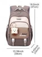 Teen Large Capacity Waterproof Backpack with Cute Toast Pendant - Image 11