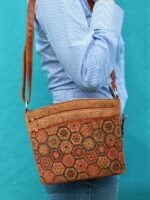 Boho Vintage Crossbody Bag with Geometric Patterns - Lightweight