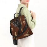 Large Capacity Black Cat Animal Print Multi-Carry Backpack - - Image 2