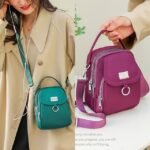 Women's Black Nylon Crossbody Bag with Silver Hardware and - Image 7