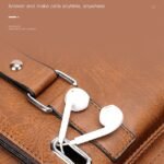 Men's Brown Faux Leather Messenger Bag with Multiple - Image 2