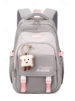 Teen Large Capacity Waterproof Backpack with Cute Toast Pendant - Image 23