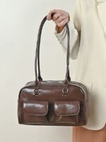 Women's Large Capacity Faux Leather Handbag, Multiple - Image 3