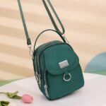 Women's Black Nylon Crossbody Bag with Silver Hardware and - Image 9