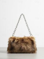 Women's Faux Fur Chain Bag – Plush and Stylish with - Image 12