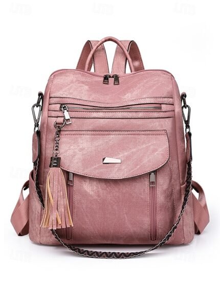 Women's Faux Leather Convertible Backpack Purse – Vintage