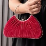 Women's Christmas Party Velvet Handbag – Elegant Red,