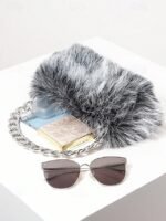 Women's Faux Fur Chain Bag – Plush and Stylish with - Image 9