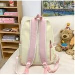 Girls' Yellow and Pink School Backpack with Plush Teddy - Image 5