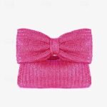 Women's Boho Chic Straw Clutch with Large Bow Detail - - Image 10