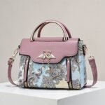 Women's Elegant Swan Pendant Handbag - Black and White - Image 13