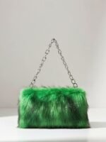 Women's Faux Fur Chain Bag – Plush and Stylish with - Image 11
