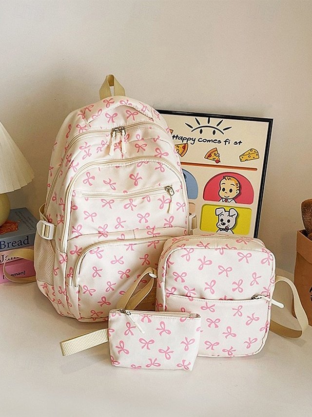qoehwj1753266974430 Teen Girls 3-Piece School Backpack Set – Lightweight Canvas - Image 1
