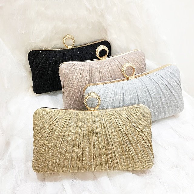 qqvsfd1685676934757 Elegant Gold Glitter Evening Clutch Bag with Rhinestone Ring - Image 1