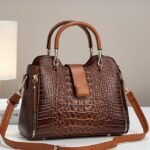 Women's Croc-Embossed Top-Handle Satchel – Structured