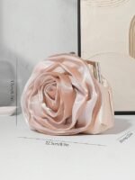 Women's Rose Flower Evening Clutch – Elegant Satin Purse - Image 6