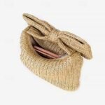 Women's Boho Chic Straw Clutch with Large Bow Detail - - Image 6