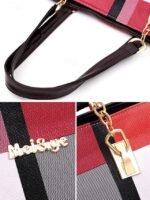 Women's Christmas Plaid Handbag Set, Multi-color Faux - Image 7