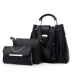 Women's 3-Piece Handbag Set - Pink Faux Leather Tote, - Image 14