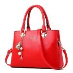 Women's Elegant White Faux Leather Handbag with Gold - Image 13