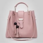 Women's 3-Piece Handbag Set - Pink Faux Leather Tote, - Image 4