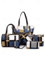 Women's Christmas Plaid Handbag Set, Multi-color Faux - Image 13