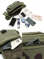 Men's Durable Canvas Crossbody Bag with Multiple Pockets - Image 5