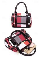Women's Christmas Plaid Handbag Set, Multi-color Faux - Image 8