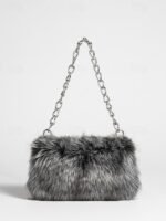 Women's Faux Fur Chain Bag – Plush and Stylish with - Image 6