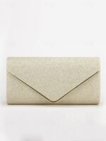 Women's Gold Glitter Envelope Clutch with Chain Strap – - Image 2