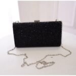 Women's Silver Glitter Clutch, Elegant Evening Bag with - Image 7