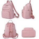 Women's Beige Quilted Backpack with Gold Studs – Stylish - Image 2