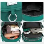 Women's Black Nylon Crossbody Bag with Silver Hardware and - Image 6