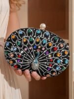 Women's Rhinestone Peacock Clutch Bag – Luxury Evening
