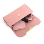 Women's 3-Piece Handbag Set - Pink Faux Leather Tote, - Image 8