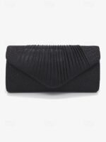 Champagne Glitter Evening Clutch Bag with Pleated Design – - Image 11