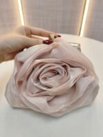 Women's Rose Flower Evening Clutch – Elegant Satin Purse - Image 3